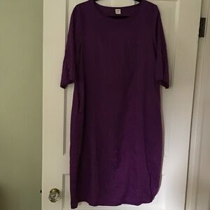 Linen Dress Purple M
